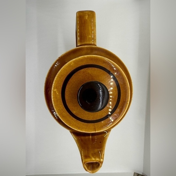 Coffee Pot Brown Geometric Design MCM • Made in Japan - Picture 11 of 11